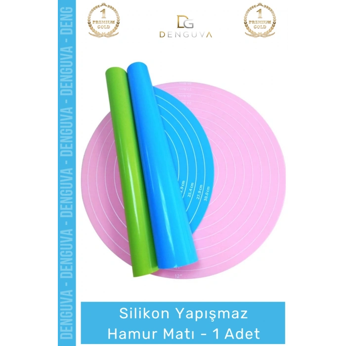 #HamurMatı Gıda Sınıfı Profesyonel Mutfak Tipi Hamur Açma Ölçülü Silikon Yapışmaz Hamur Matı - 1 Adet