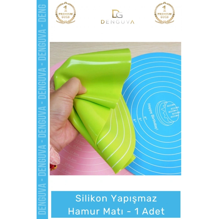 #HamurMatı Gıda Sınıfı Profesyonel Mutfak Tipi Hamur Açma Ölçülü Silikon Yapışmaz Hamur Matı - 1 Adet