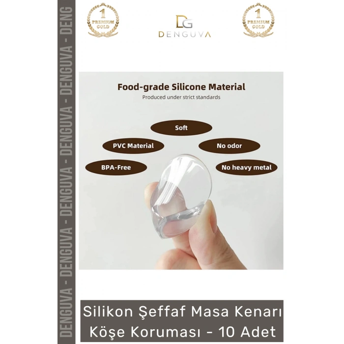 #KöşeKoruma Bebek Çocuk Güvenlik Şeffaf Silikon Mobilya Koruyucu Masa Kenarı Köşe Koruması - 10 Adet