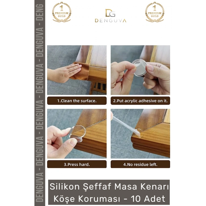 #KöşeKoruma Bebek Çocuk Güvenlik Şeffaf Silikon Mobilya Koruyucu Masa Kenarı Köşe Koruması - 10 Adet
