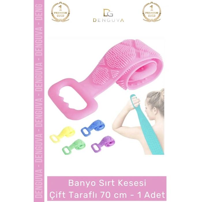 #SırtKesesi Silikon Banyo Fırçası Peeling Etkili Masaj Yapan Sağlıklı Sırt Kesesi Çift Taraflı 70 cm - 1 Adet