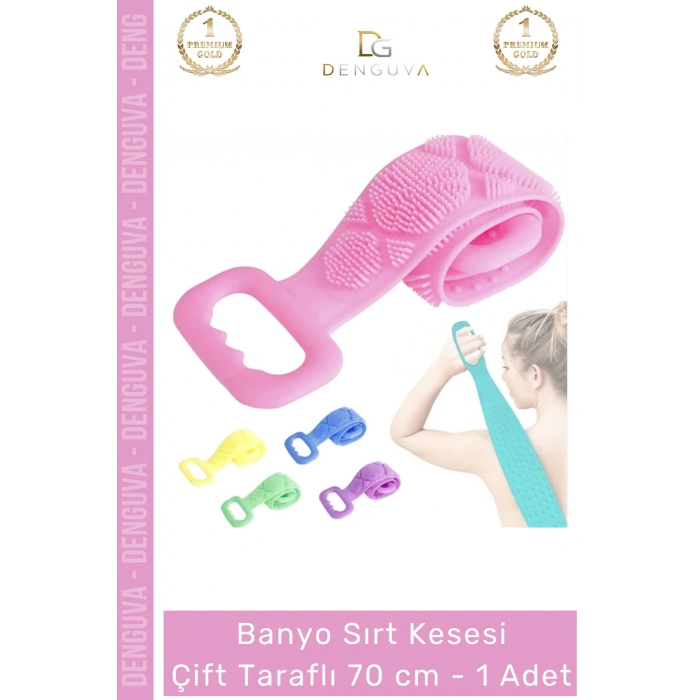 #SırtKesesi Silikon Banyo Fırçası Peeling Etkili Masaj Yapan Sağlıklı Sırt Kesesi Çift Taraflı 70 cm - 1 Adet