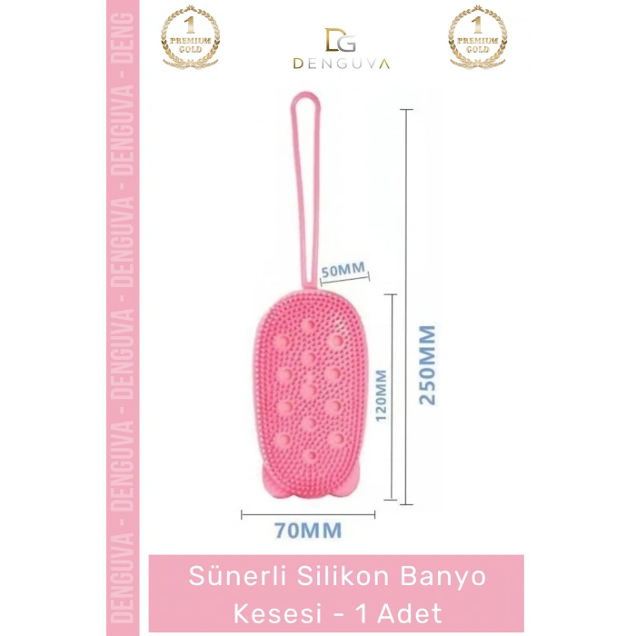 #Kese Süngerli Peeling Etkili Çift Taraflı Masaj Yapan Yumuşak Hijyenik Silikon Banyo Kesesi - 1 Adet