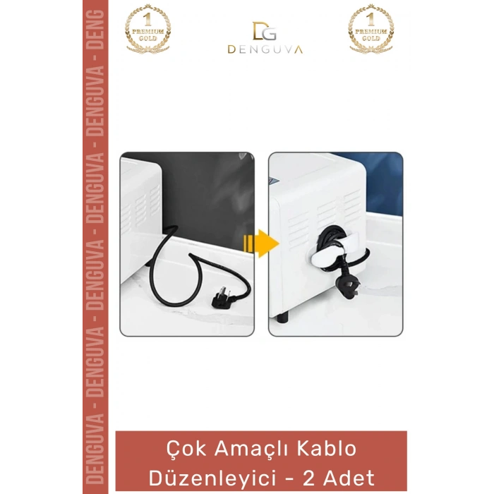 #KabloDüzenleyici Mutfak Tezgah Küçük Ev Aletleri Airfryer Kahve Makinesi Siyah Kablo Düzenleyici - 2 Adet
