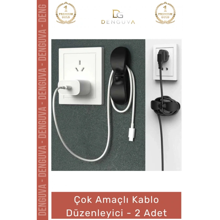 #KabloDüzenleyici Mutfak Tezgah Küçük Ev Aletleri Airfryer Kahve Makinesi Siyah Kablo Düzenleyici - 2 Adet