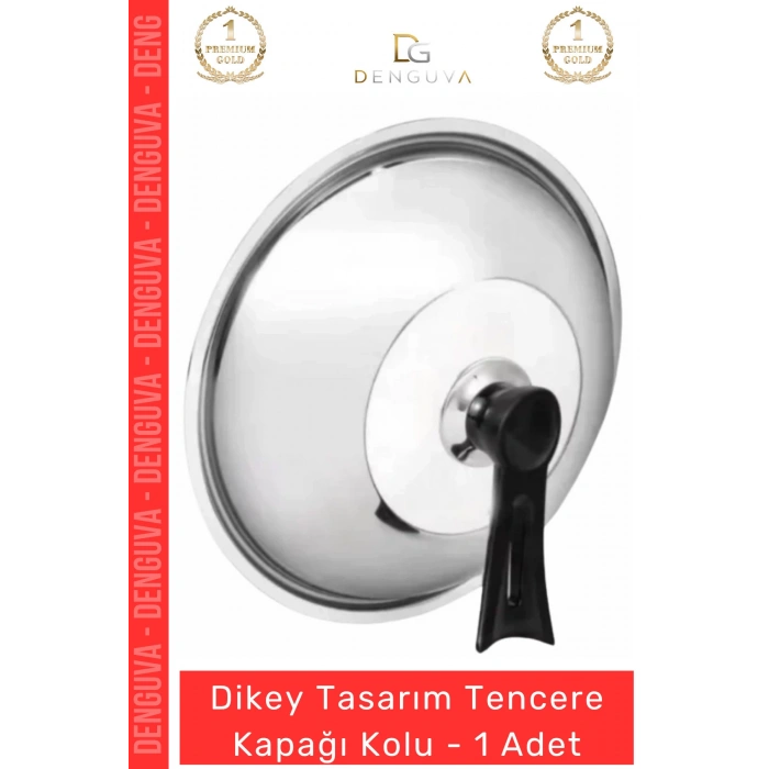 #KapakTutacağı Ergonomik Isıya Dayanıklı Siyah Mutfak Yedek Parça Dikey Tasarım Tencere Kapağı Kolu - 1 Adet