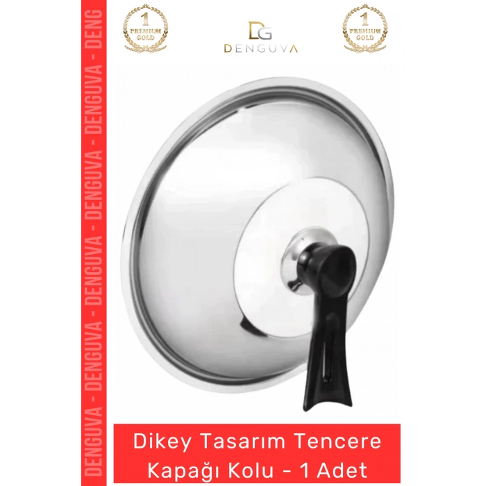 #KapakTutacağı Ergonomik Isıya Dayanıklı Siyah Mutfak Yedek Parça Dikey Tasarım Tencere Kapağı Kolu - 1 Adet