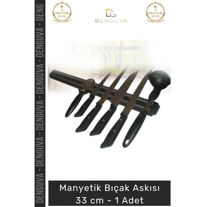 #BıçakAskısı Güçlü Mıknatıslı Duvar Tipi Modern Şık Mutfak Düzenleyici Manyetik Bıçak Askısı 33 Cm - 1 Adet