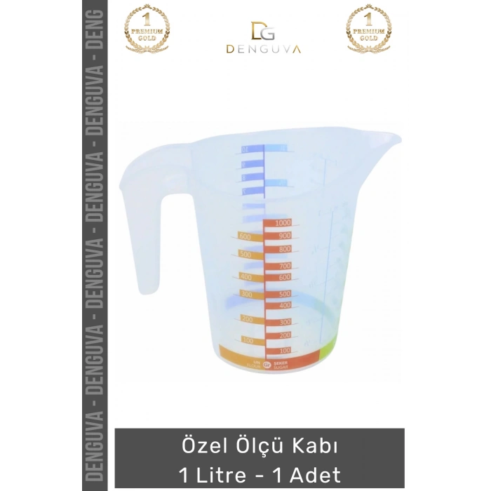 #ÖlçüKabı Hassas Mutfak Laboratuvar Ölçekli Gı Uyumlu Pratik Özel Ölçü Kabı 1 Litre - 1 Adet