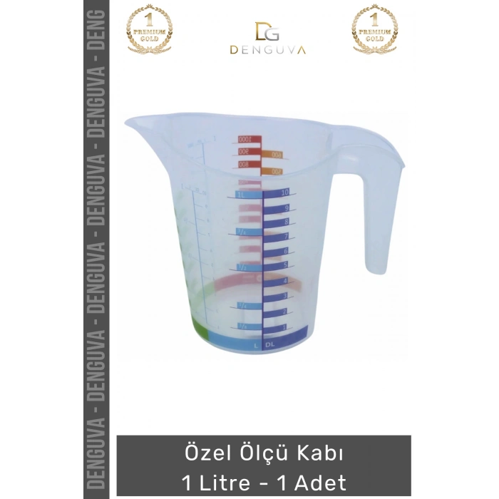 #ÖlçüKabı Hassas Mutfak Laboratuvar Ölçekli Gı Uyumlu Pratik Özel Ölçü Kabı 1 Litre - 1 Adet