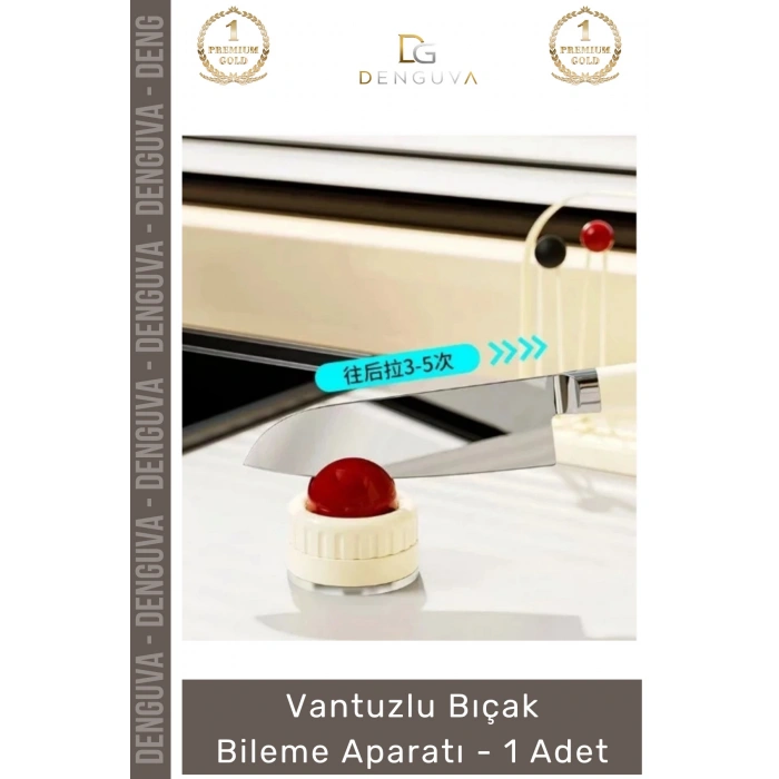 #BıçakBileme Profesyonel Mutfak Vakumlu Pratik Keskinleştirme Şef Vantuzlu Bıçak Bileme - 1 Adet