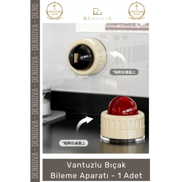 #BıçakBileme Profesyonel Mutfak Vakumlu Pratik Keskinleştirme Şef Vantuzlu Bıçak Bileme - 1 Adet