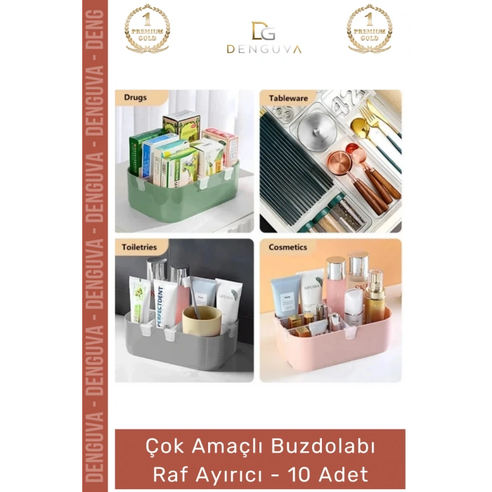 #RafAyırıcı Mutfak Düzenleyici Plastik Organizer Dolap İçi Pratik Set Buzdolabı Raf Ayırıcı - 10 Adet