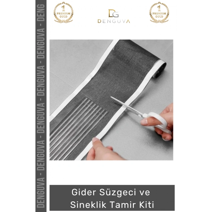 #GiderSüzgeci Banyo Mutfak Zemin Drenaj Filtre Saç Gider Süzgeci Sineklik 12 cm 4 Metre Tamir Kiti