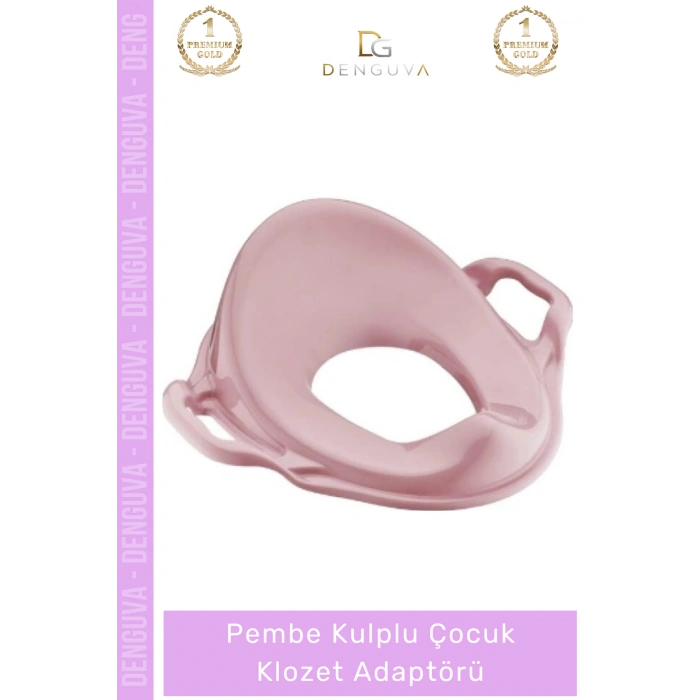 #ÇocukKlozet Ergonomik Güvenli Hijyenik Kaymaz Tuvalet Eğitimi Pembe Kulplu Çocuk Klozet Adaptörü