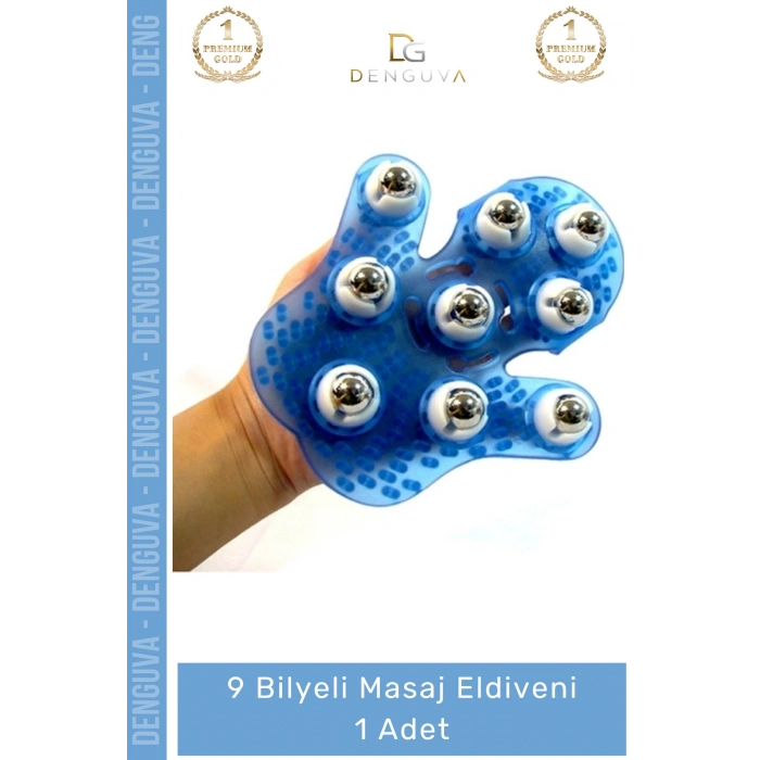 #MasajEldiveni Profesyonel Çelik Bilyeli Vücut Sıkılaştırıcı Masaj Eldiven 9 Bilyeli Massage Glove - 1 Adet