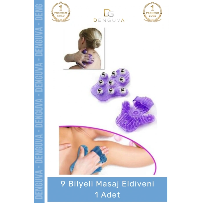 #MasajEldiveni Profesyonel Çelik Bilyeli Vücut Sıkılaştırıcı Masaj Eldiven 9 Bilyeli Massage Glove - 1 Adet