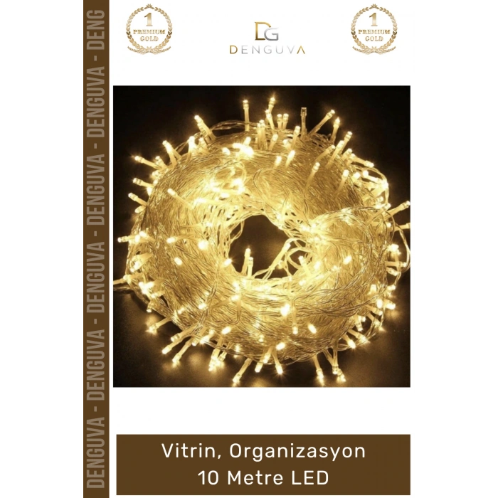 #Led Gün Işığı Dekoratif Sabit Yanan Aydınlatma Süsleme Vitrin Organizasyon 10 Metre Led