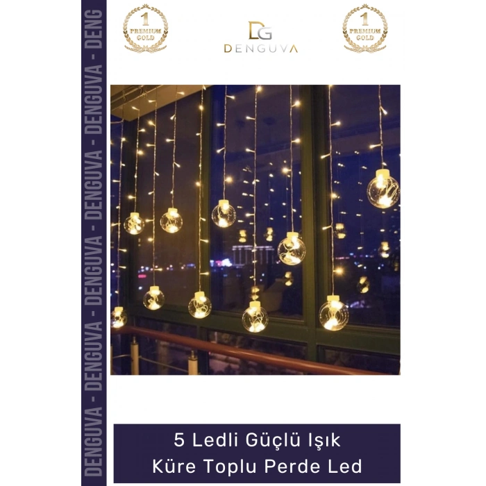 #Led Dekoratif Ambiyans Aydınlatma Modern Şık 5 LEDli Güçlü Işık Küre Toplu Perde Led