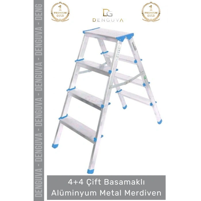 #Merdiven Dayanıklı Hafif Katlanabilir 92 cm Çift Yön 4+4 Çift Basamaklı Alüminyum Metal Merdiven