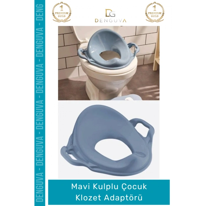 #ÇocukKlozet Konforlu Kaymaz Hijyenik Güvenli Dayanıklı Portatif Mavi Kulplu Çocuk Klozet Adaptörü