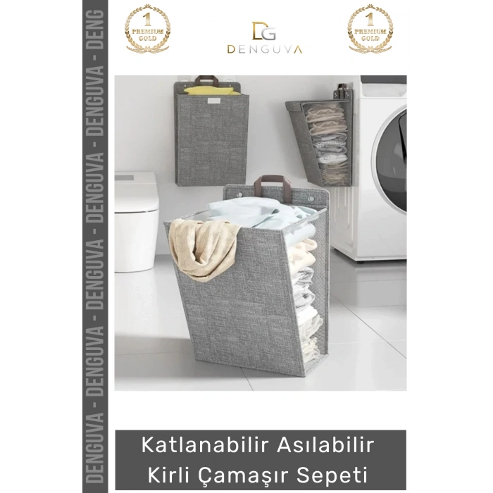 #ÇamaşırSepeti Modern Tasarım Yer Tasarrufu Sağlayan Şık Katlanabilir Asılabilir Kirli Çamaşır Sepeti