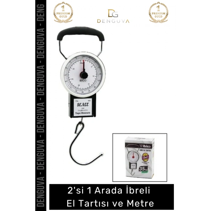 #Tartı Hassas Mekanik Bagaj Balık Askılı 35 Kg Yaylı 2si 1 Arada İbreli El Tartısı Metre