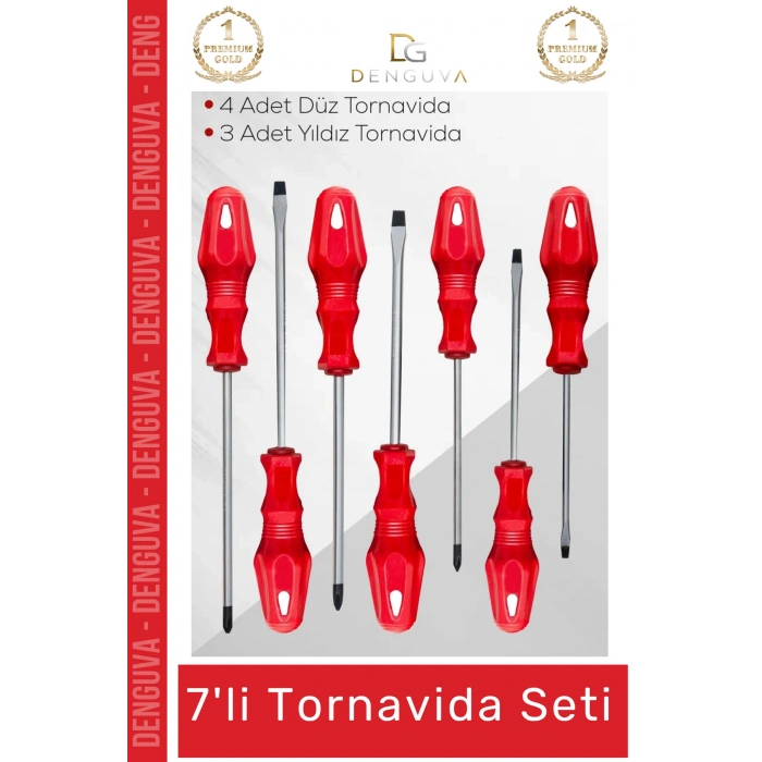 #TornavidaSeti Profesyonel Tamir Onarım Ergonomik Dayanıklı Çelik Takımı 4 Düz 3 Yıldız 7li Tornavida Seti