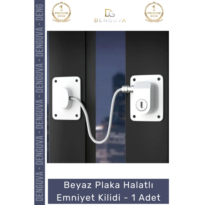 #EmniyetKilidi Çocuk Güvenlik Pencere Kapı Çelik Halatlı Balkon Koruma Beyaz Plaka Halatlı Emniyet Kilidi