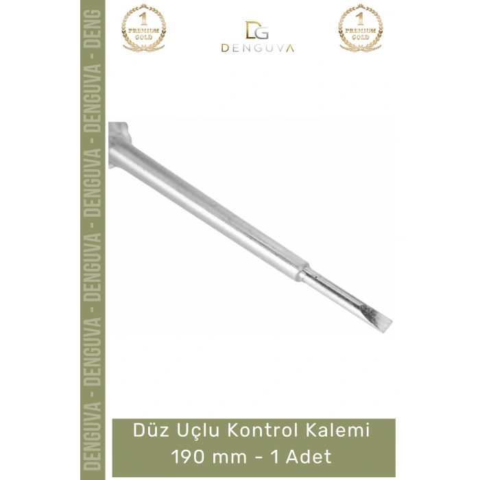 #KontrolKalemi Profesyonel Elektrikçi Tornavida İzoleli Gerilim Testi Düz Uçlu Kontrol Kalemi 190 mm - 1 Adet