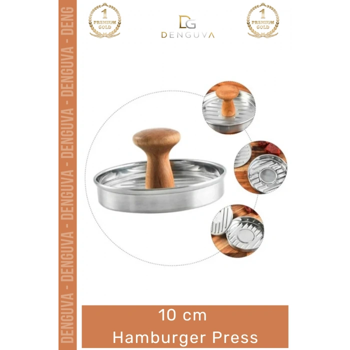 #KöfteKalıbı Profesyonel Metal Ahşap Saplı Gurme Köfte Şekillendirici Izgara 10 cm Hamburger Press