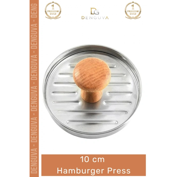 #KöfteKalıbı Profesyonel Metal Ahşap Saplı Gurme Köfte Şekillendirici Izgara 10 cm Hamburger Press