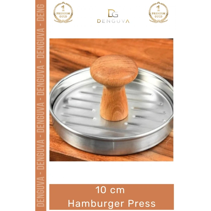 #KöfteKalıbı Profesyonel Metal Ahşap Saplı Gurme Köfte Şekillendirici Izgara 10 cm Hamburger Press