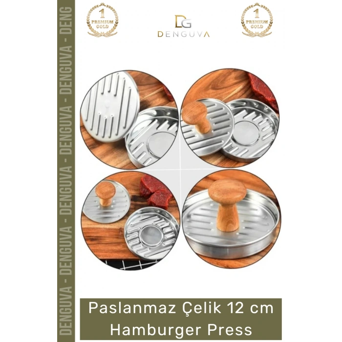 #KöfteKalıbı Paslanmaz Çelik Mutfak Köfte Basma Aparatı Restoran Şekillendirici 12 cm Hamburger Press