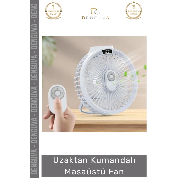 #Vantilatör LED Dijital Şarj Göstergeli Ultra Sessiz Gece Lambalı Uzaktan Kumandalı Masaüstü Fan