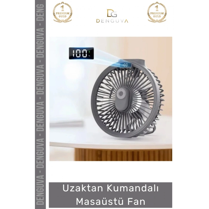 #Vantilatör LED Dijital Şarj Göstergeli Ultra Sessiz Gece Lambalı Uzaktan Kumandalı Masaüstü Fan