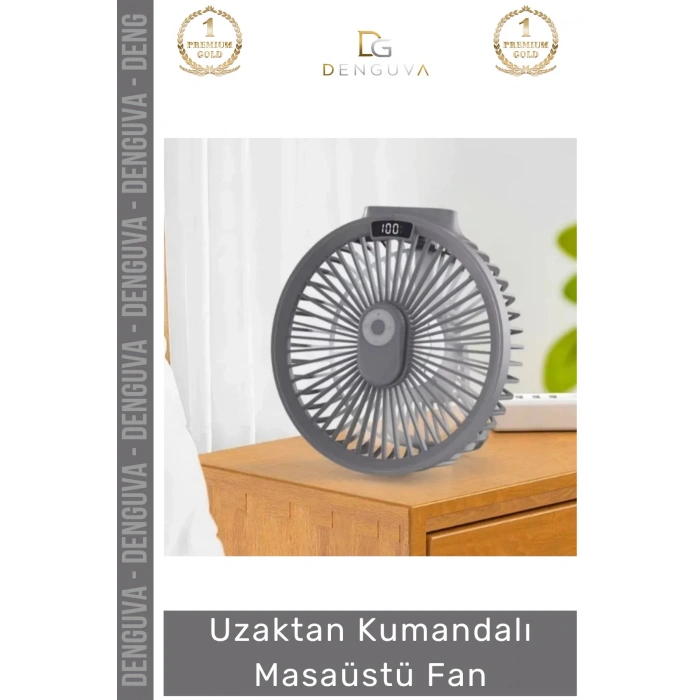 #Vantilatör LED Dijital Şarj Göstergeli Ultra Sessiz Gece Lambalı Uzaktan Kumandalı Masaüstü Fan