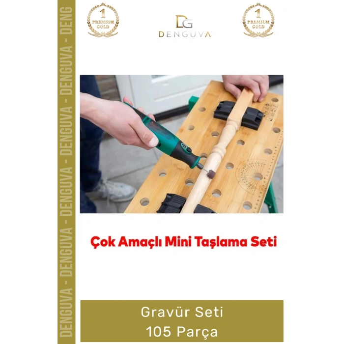 #GravürSeti 105 Parça Hobi Gravür Matkap Taşlama Uyumlu Hassas Zımparalama Polisaj Fırçalama Seti