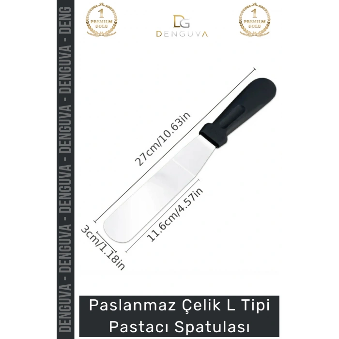 #HamurKalıbı Paslanmaz Çelik Profesyonel Pasta Süsleme Krema Düzeltme Ganaj L Tipi Pastacı Spatulası