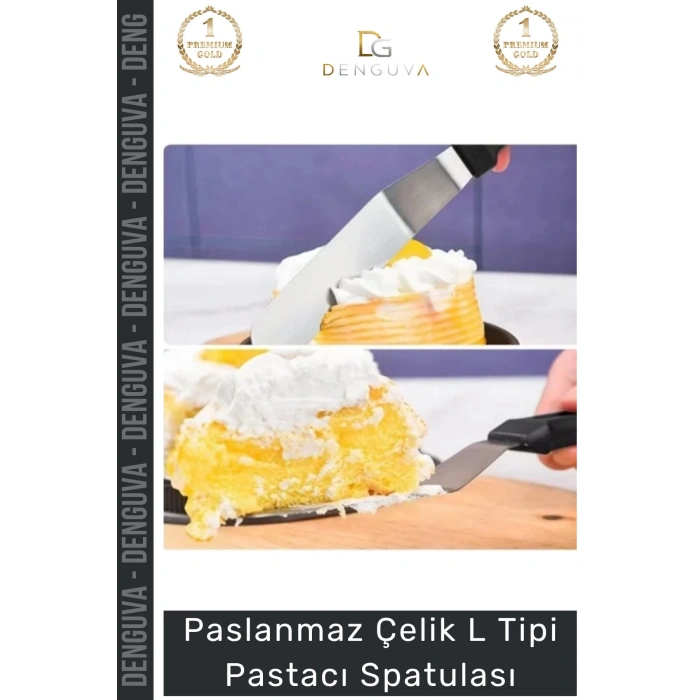 #HamurKalıbı Paslanmaz Çelik Profesyonel Pasta Süsleme Krema Düzeltme Ganaj L Tipi Pastacı Spatulası