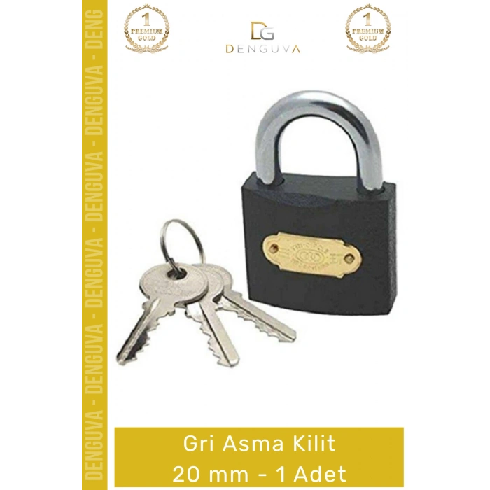 #AsmaKilit Dayanıklı Çelik Kompakt Güvenlikli Korozyon Önleyici Profesyonel Gri Asma Kilit 20 mm - 1 Adet