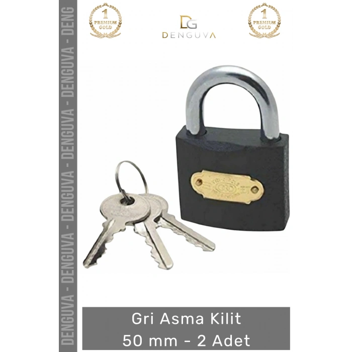 #AsmaKilit Güvenlikli Dayanıklı Çelik Gövde Paslanmaz Profesyonel Dış Mekan Gri Asma Kilit 50 mm - 2 Adet