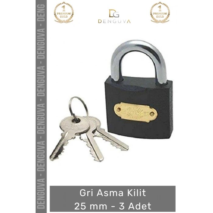 #AsmaKilit Güvenli Paslanmaz Çelik Korumalı Emniyetli Dayanıklı Uzun Ömürlü Gri Asma Kilit 25 mm - 3 Adet