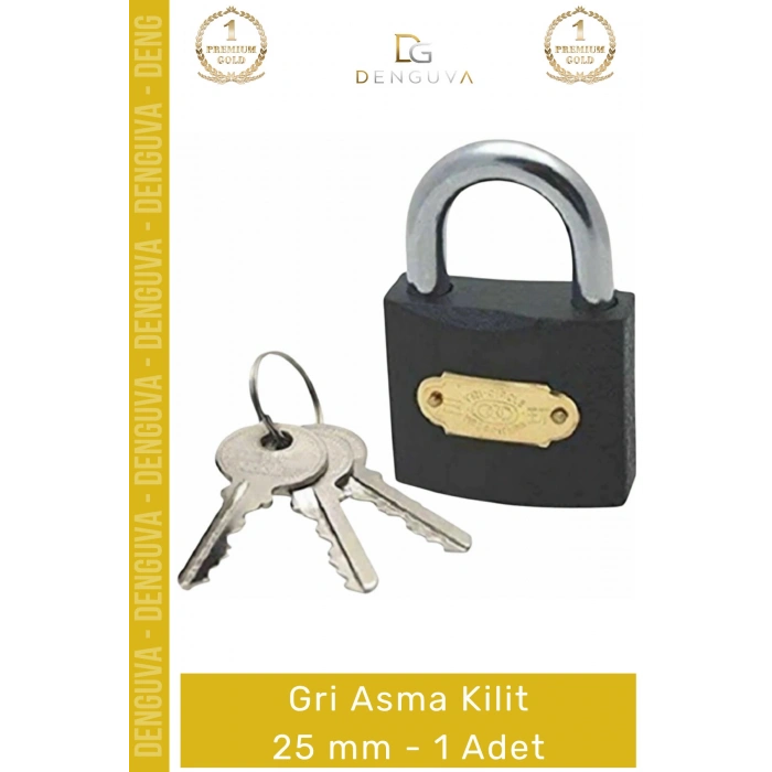 #AsmaKilit Güvenli Paslanmaz Çelik Korumalı Emniyetli Dayanıklı Uzun Ömürlü Gri Asma Kilit 25 mm - 1 Adet