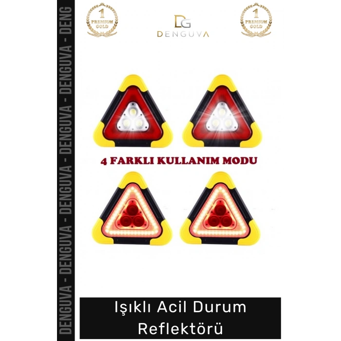 #Reflektör Solar LED Güneş Panelli Powerbank Şarjlı Katlanabilir Trafik Işıklı Acil Durum Reflektör
