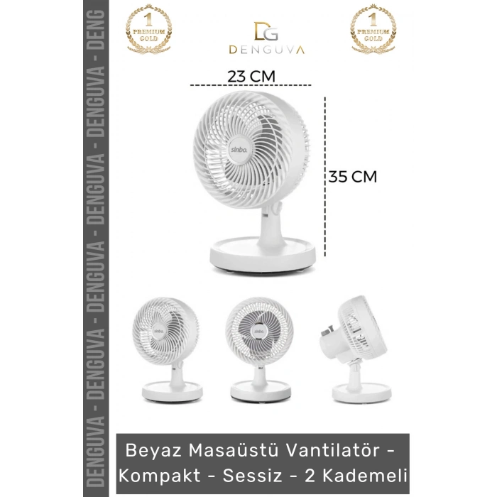 #Vantilatör Sinbo Beyaz Masaüstü Vantilatör Ofis Tipi Hava Sirkülasyonu Kompakt Sessiz 2 Kademeli