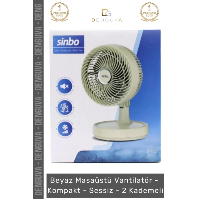 #Vantilatör Sinbo Beyaz Masaüstü Vantilatör Ofis Tipi Hava Sirkülasyonu Kompakt Sessiz 2 Kademeli