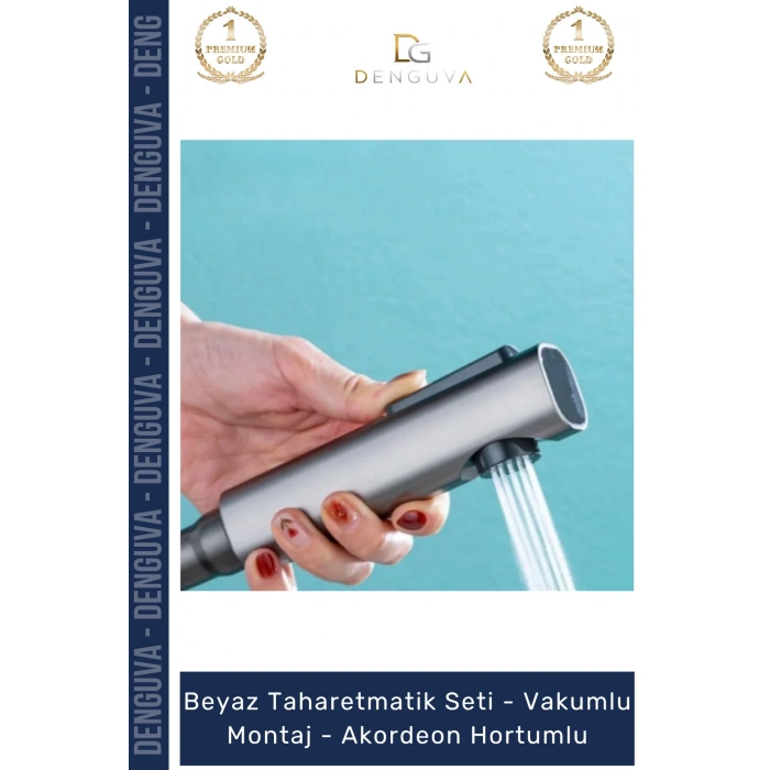#Taharetmatik Beyaz Taharetmatik Seti Hijyenik Dayanıklı Tasarruf Vakumlu Montaj Akordeon Hortumlu
