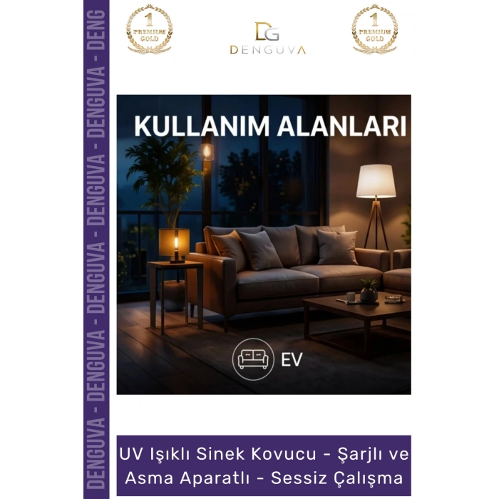 #SinekKovucu Mor Işık Şarjlı Kamp Bahçe Profesyonel Sessiz Modern Güçlü Çalışma UV Işıklı Sinek Kovucu