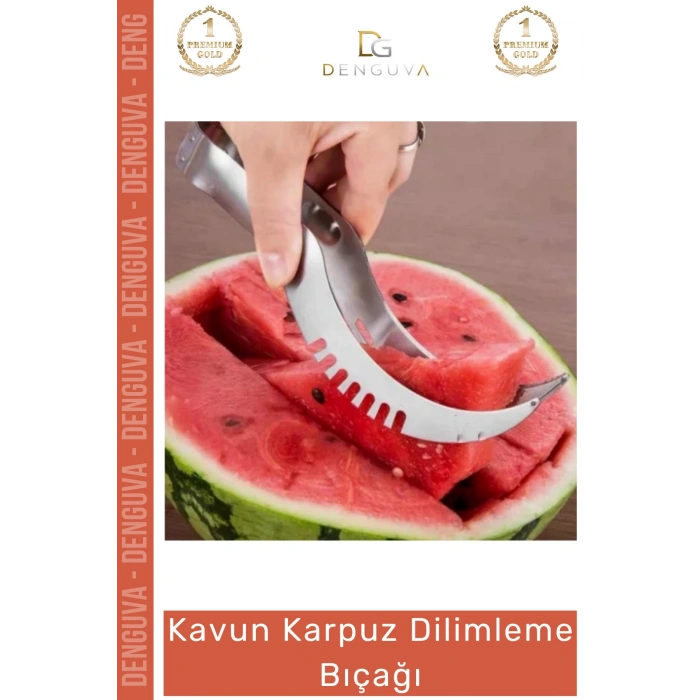 #DilimlemeBıçağı Paslanmaz Çelik Mutfak Servis Sunum Pratik Meyve Kesici Kavun Karpuz Dilimleme Bıçağı